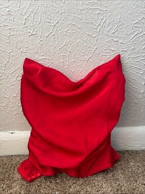 Vibrant Red Strapless Corset Top